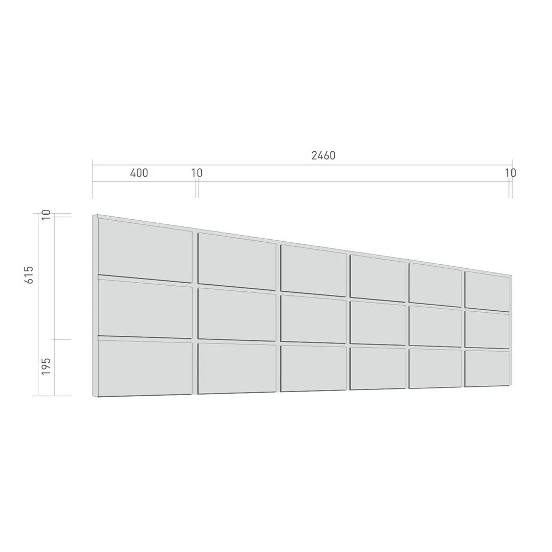 Büyük Blok Taş Desenli Levha — teknik çizim 2
